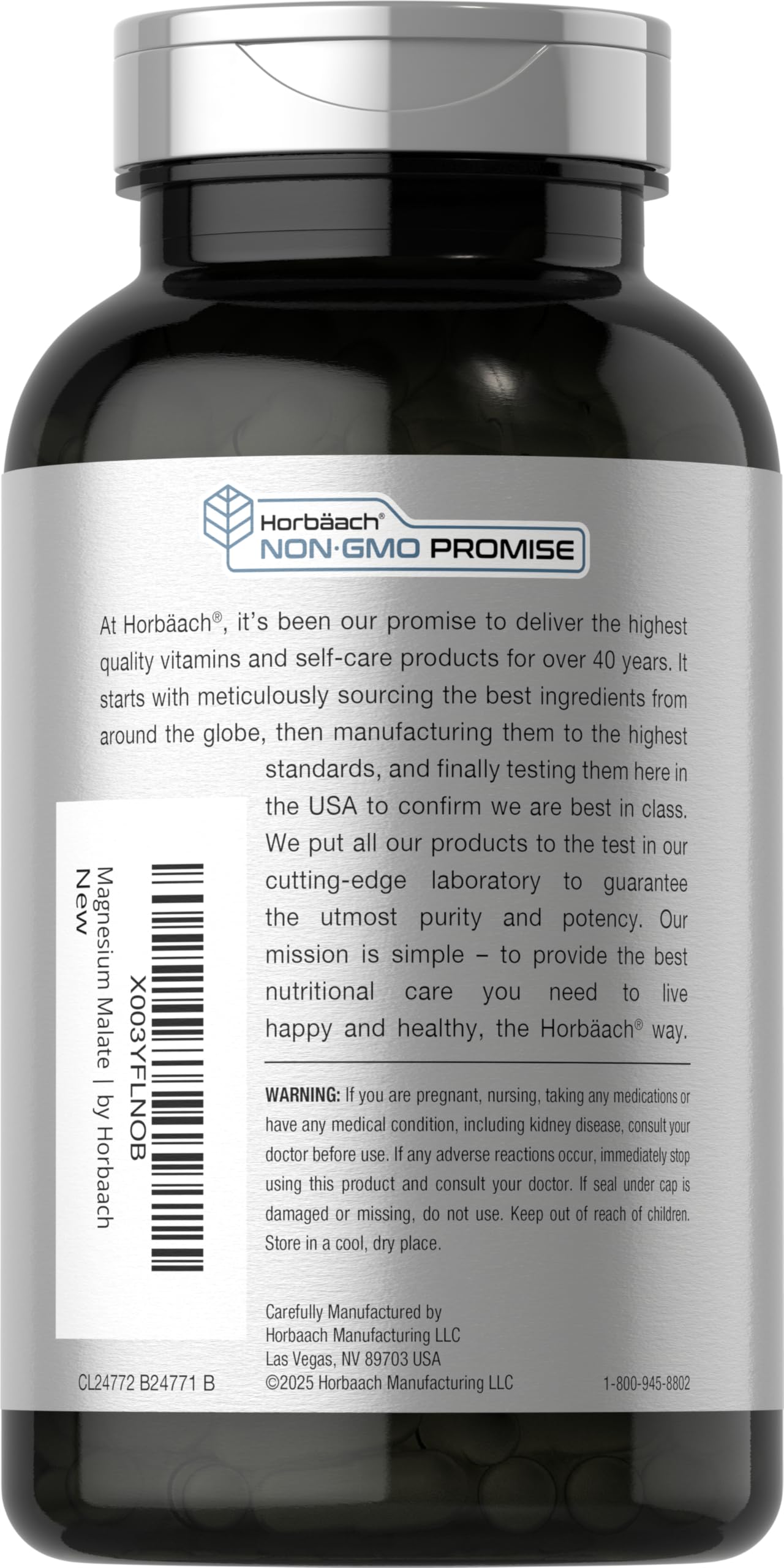 Horbäach Magnesium Malate | 1800mg | 250 Caplets — Amazon image 3