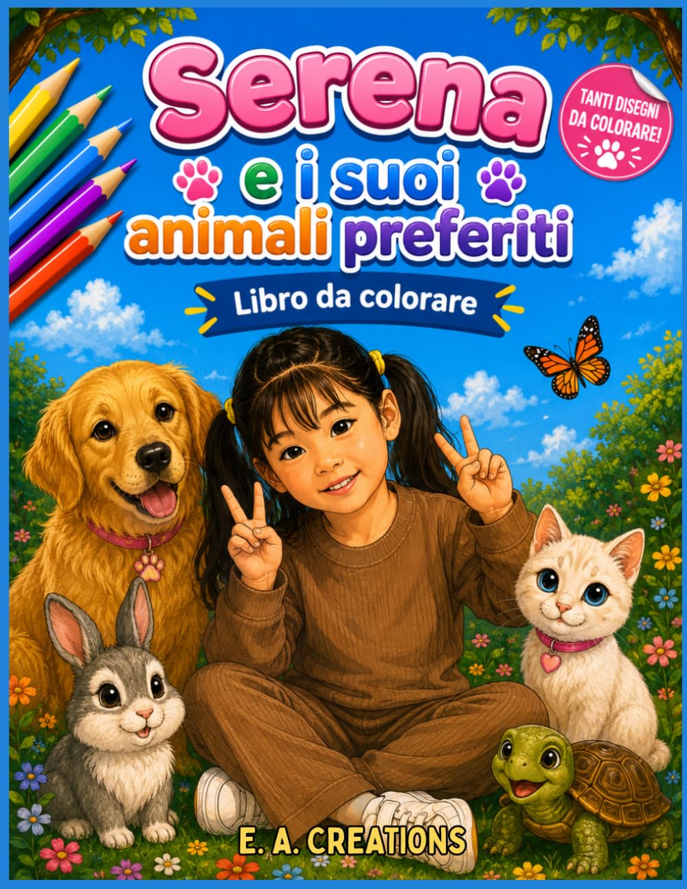 Serena e i suoi animali preferiti: Libro da colorare