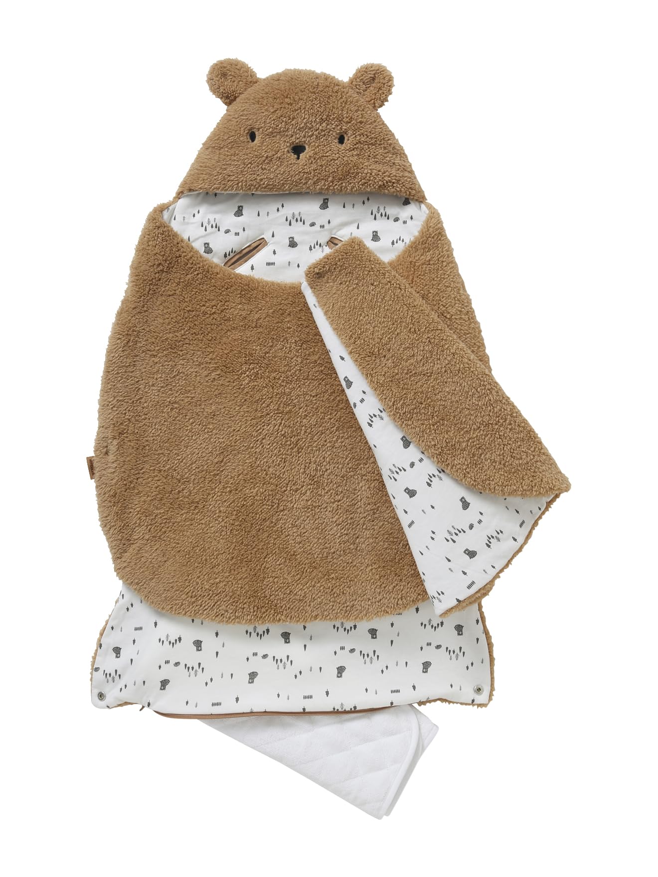 VERTBAUDET Nid d'ange transformable en peluche Ourson beige TU