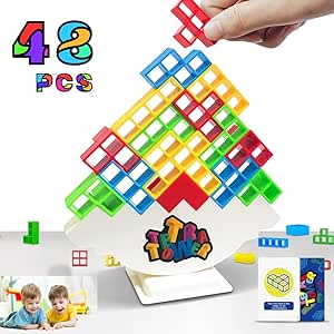 Amazon.com: Stack Attack Game, Tetra Balance Tower Game for 2 Players+ ...