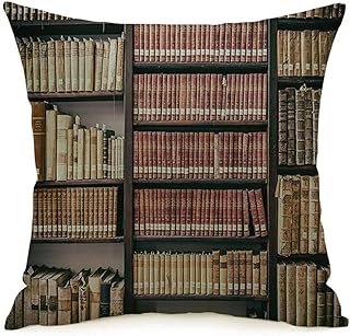 Fodera per cuscino di tiro Antica Roma medievale Italia 18 luglio Scaffali Libreria antiquaria Scaffale per l'educazione Romanzo storico Libro Lino decorativo Fodera per cuscino quadrato per divano le