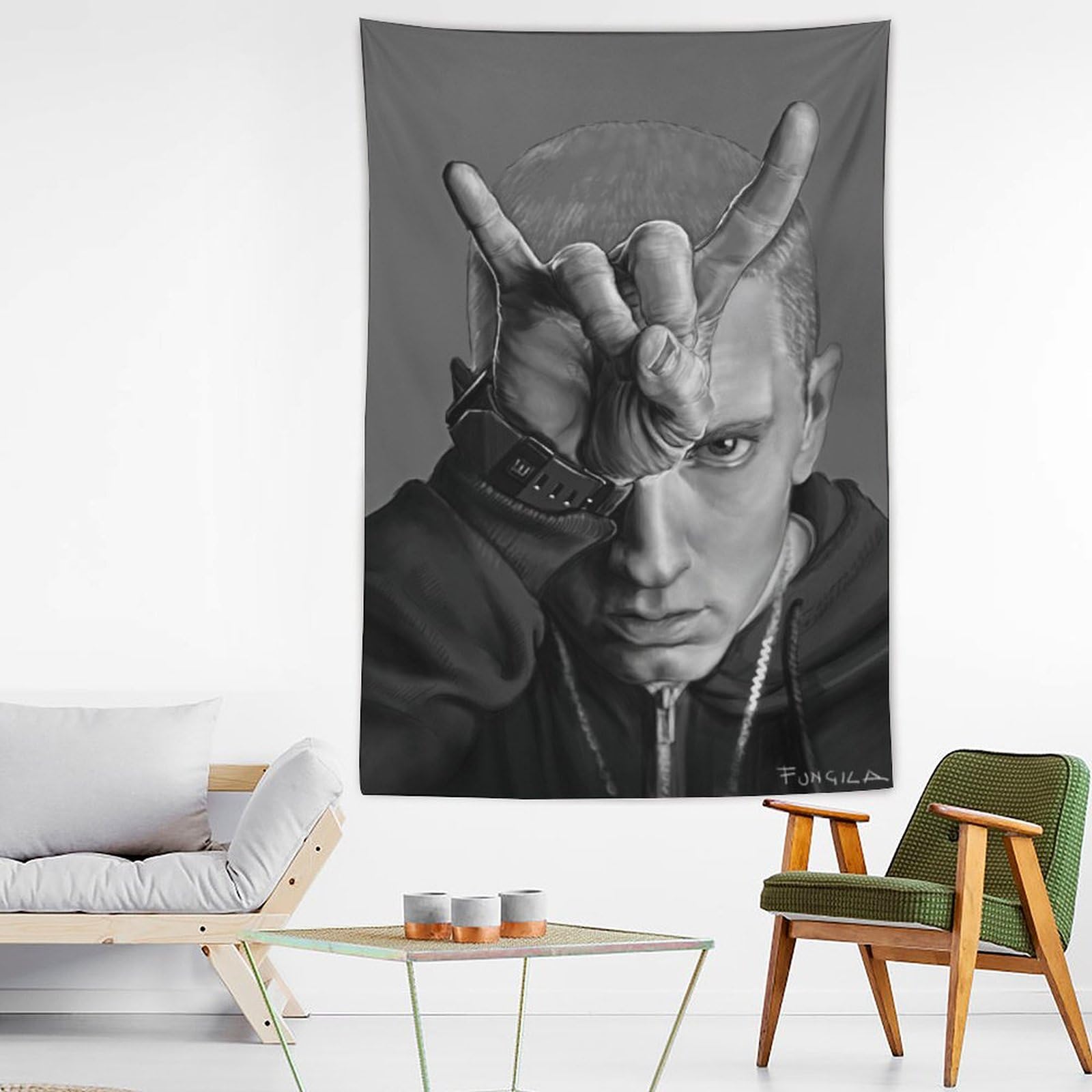 Poster con stampa artistica da parete, motivo: cantante rap, hip hop, tutte le stelle, 152 x 228 cm