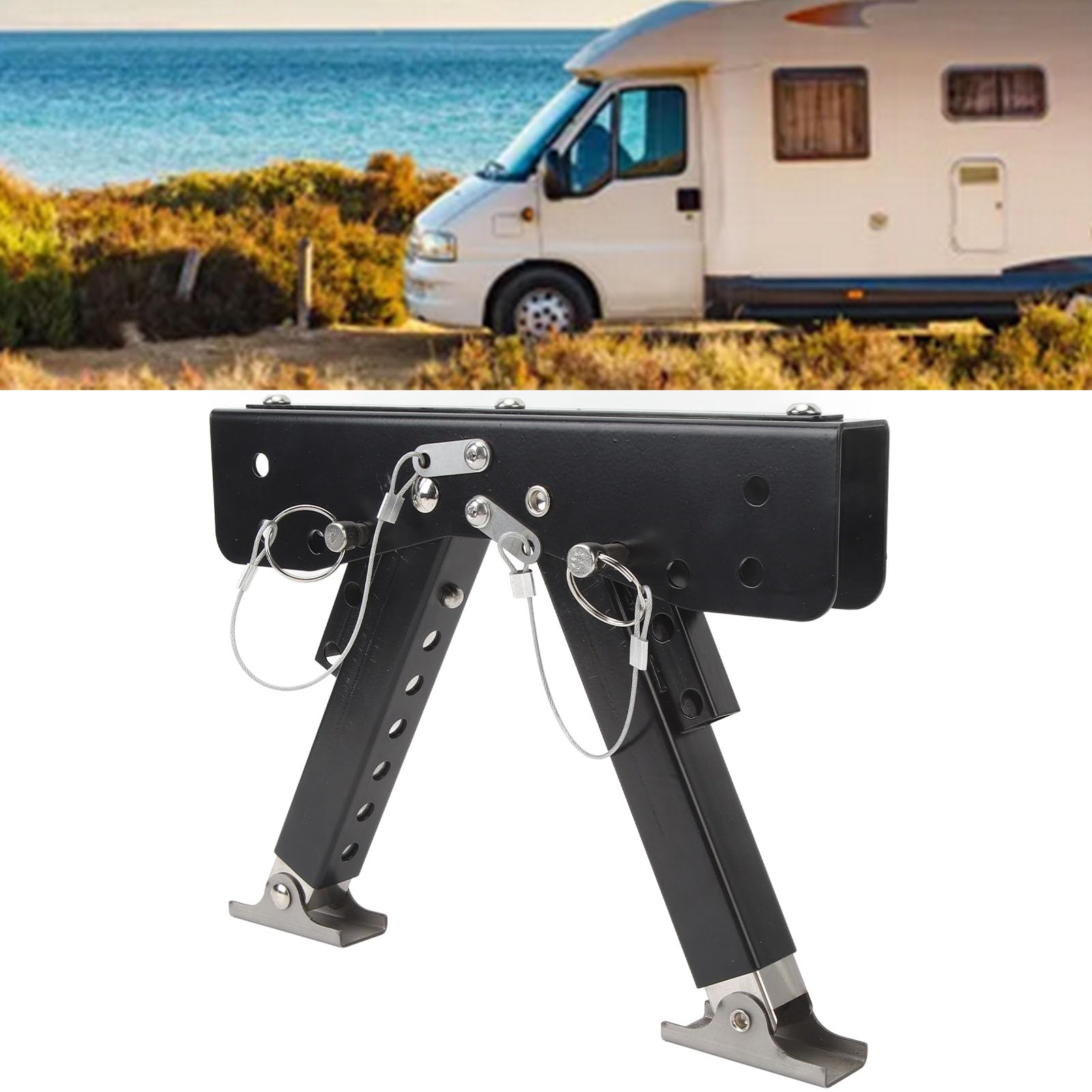 Akozon Kit Stabilizzatore Gradino per Supporto per Scale Regolabile e Sicuro per con Rimorchio