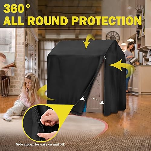 Miniatura 6 de Funda de plástico impermeable especial para casa de juegos para exteriores, 45 pulgadas de largo x 40 pulgadas de ancho x 50 pulgadas de alto (tela