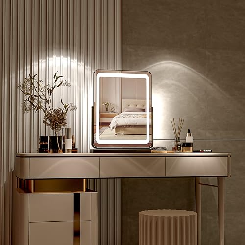 Miniatura 5 de PRIMETEK Espejo de tocador de maquillaje con luces, espejo grande iluminado para escritorio, dormitorio, vestidor, espejo iluminado con LED