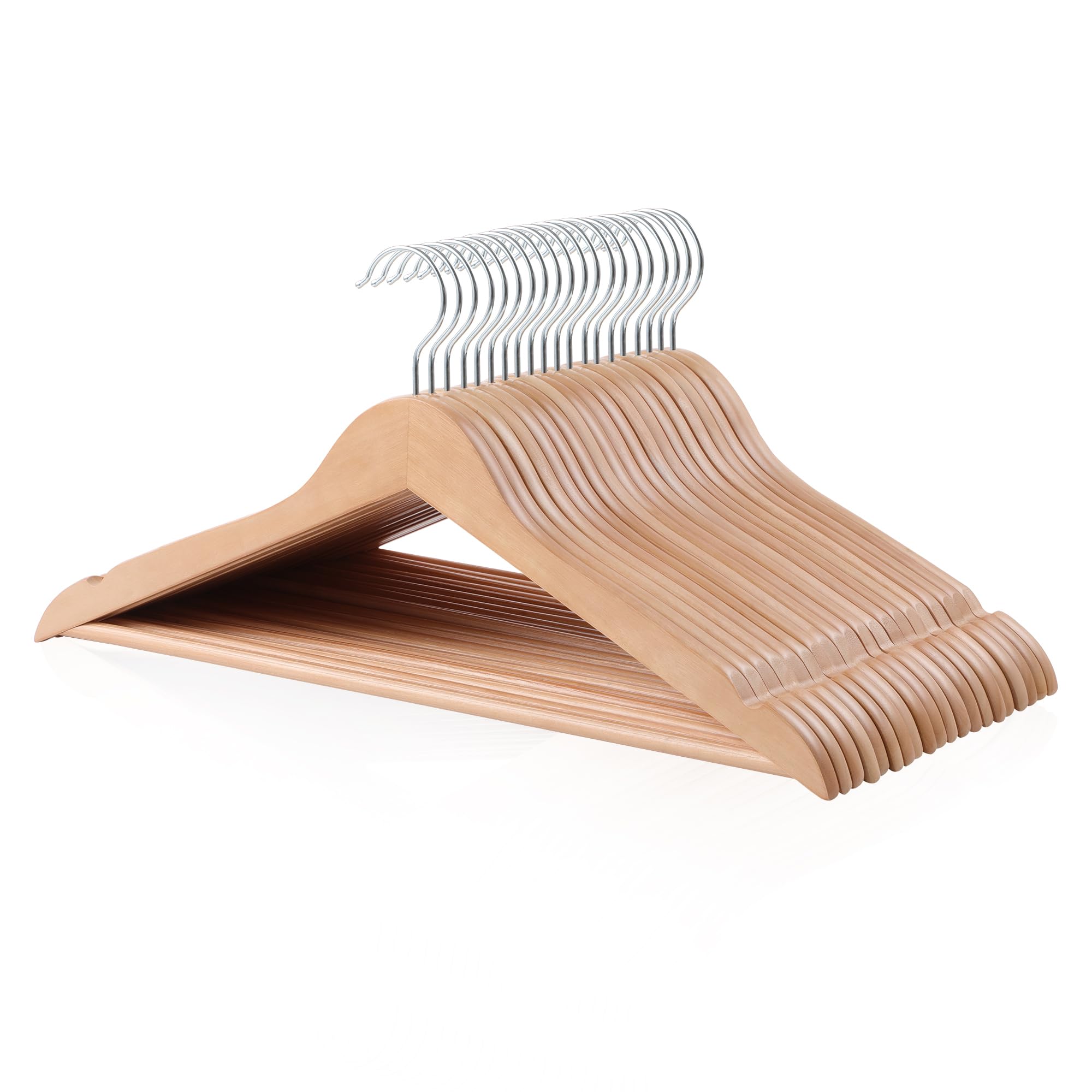 Amazon.com: Amazon Basics Wood Suit Clothes Hangers - Natural, 20