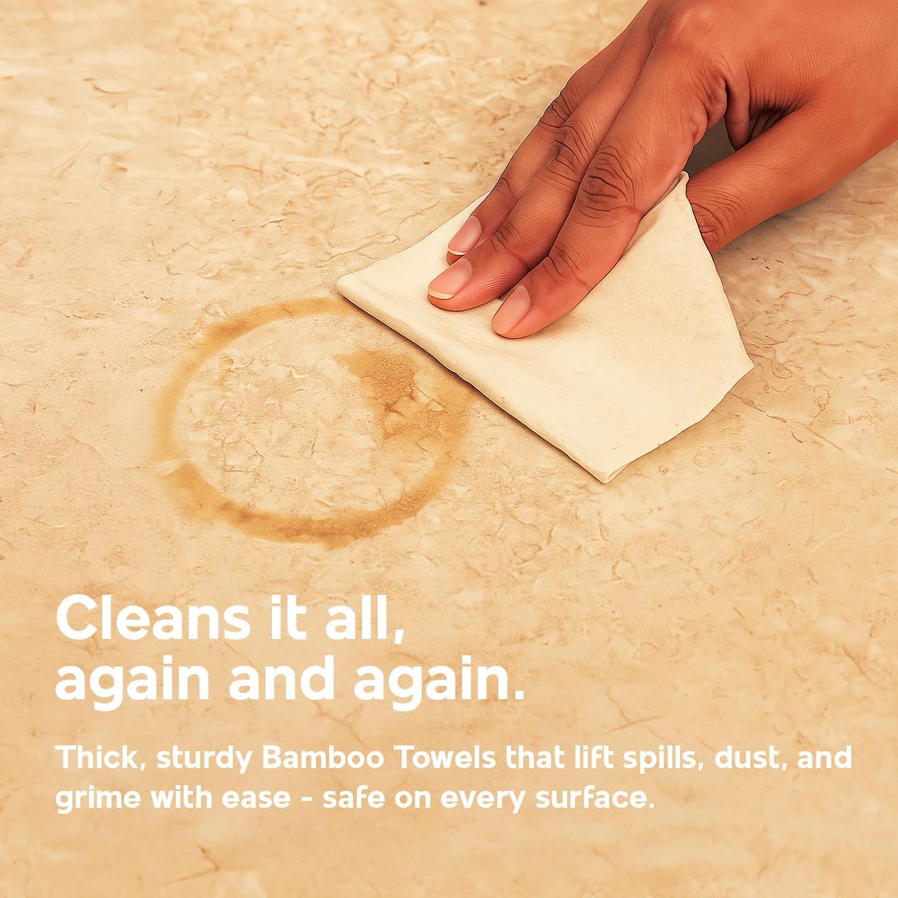 Bamboo All-Purpose Cleaning Towels | Reusable and Washable | All-Purpose Kitchen Towels | 20 sheets | Equal to 6 months of Paper Napkins | Reuse upto 2000 times