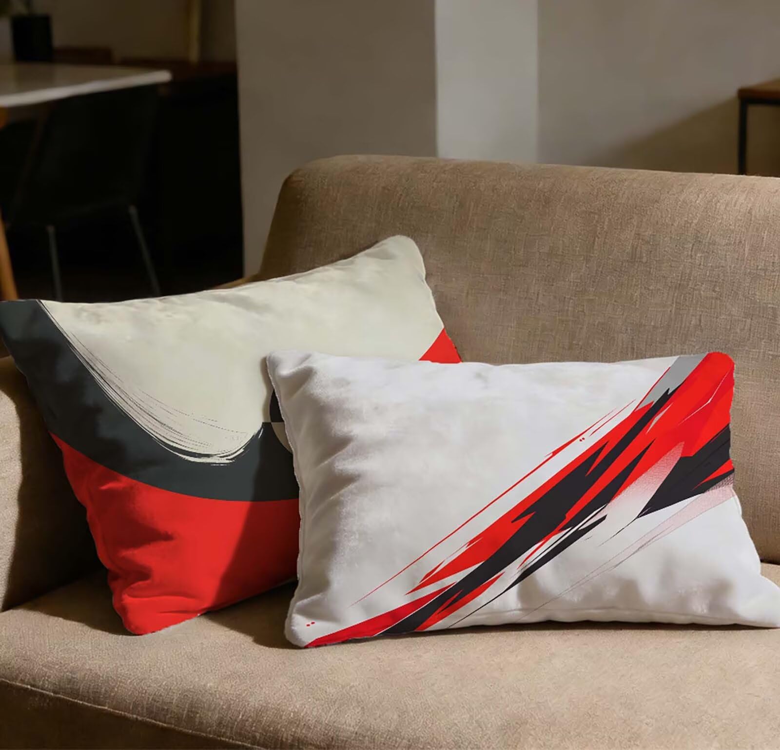 Housse de coussin blanc en velours 60x80 cm pour canapé chic et moderne