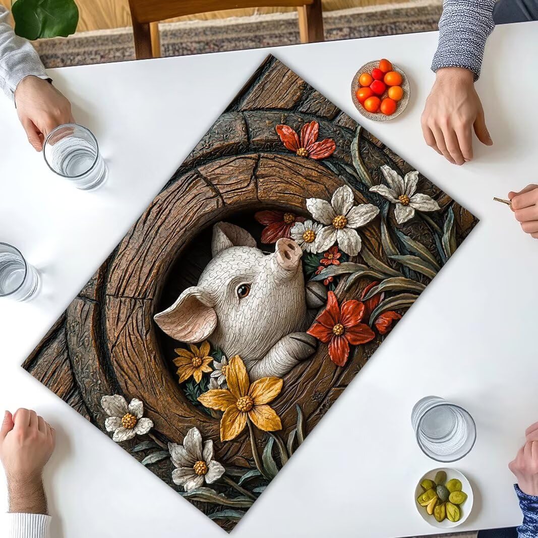 Puzzle Maiale, Puzzle 2000 Pezzi Adulti per Decor, Regalo Donna/Uomo -8758