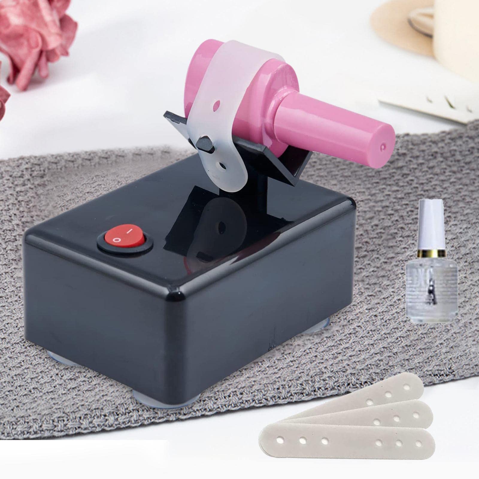 Nagellackmischer Automatischer Nagellack Shaker Flaschenlackrüttler Poliermaschine mit Verstellbaren Riemen Aus PP Material für Zuhause Studio Berufli
