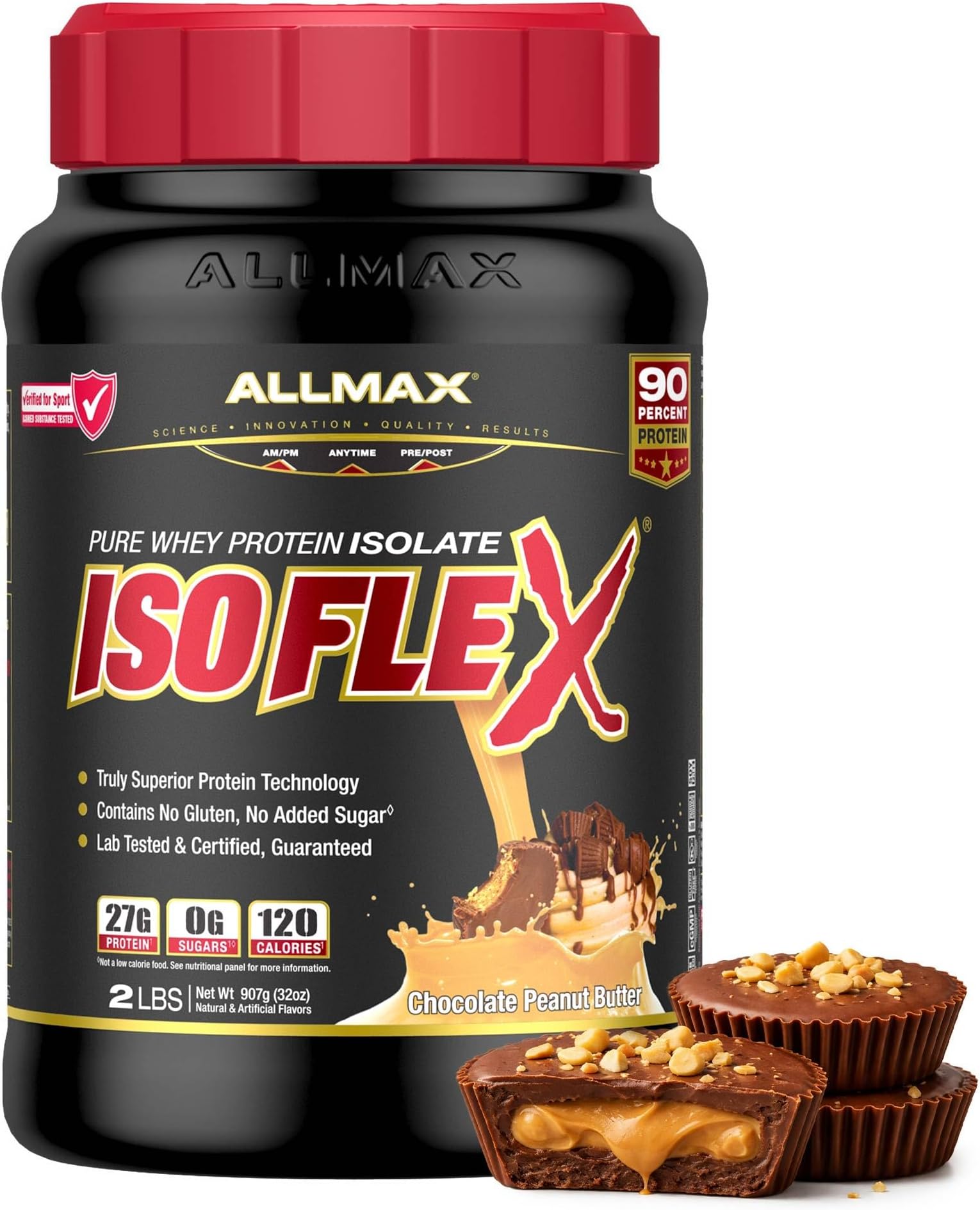 ALLMAX ISOFLEX Whey Protein Isolate, Chocolate Peanut Butter, 2 lb
