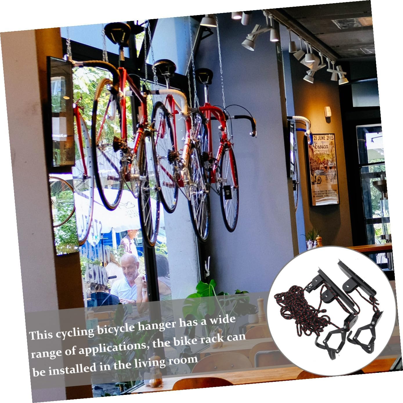 Heavy Duty Ceiling Mount Bike Rack Bicycle Hanger Indoor Garage Bike Storage Rack with Wall Mount Hooks Random Color