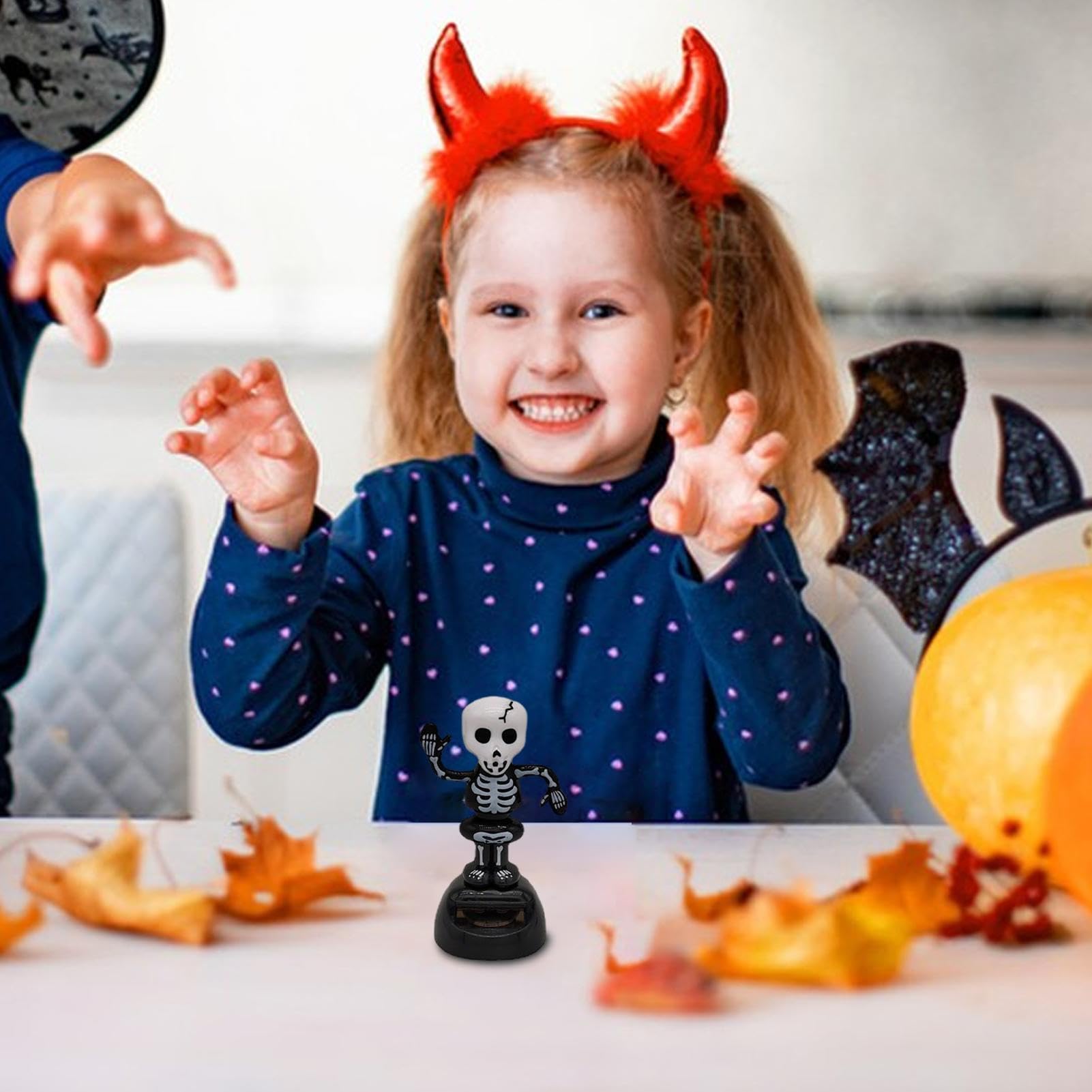 Dubbulon Halloween Solar - Halloween Solar Bobble Skeleton Head Shake Dancing Toy Figures, Kid, 1 - Image 6