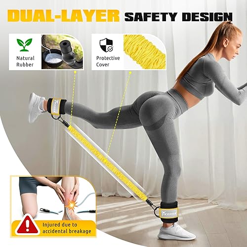 Miniatura 2 de Bandas de resistencia al tobillo con puños, equipo de entrenamiento de glúteos, bandas de resistencia de piernas para ejercicios de entrenamiento de