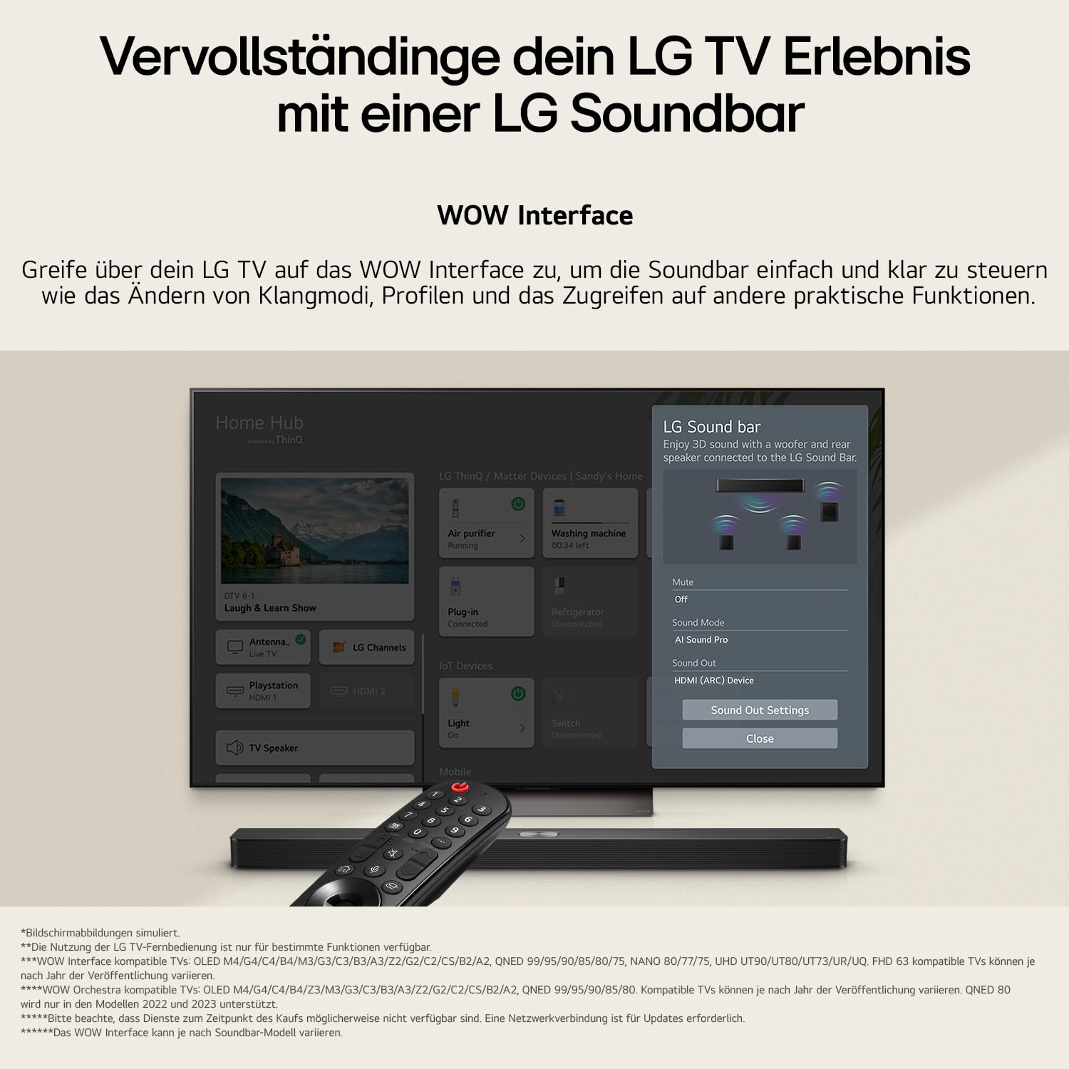 LG DS40T 2.1 Soundbar (300W) mit kabellosem Subwoofer (ARC, HDMI, Optisch, Bluetooth) [2024], Schwarz