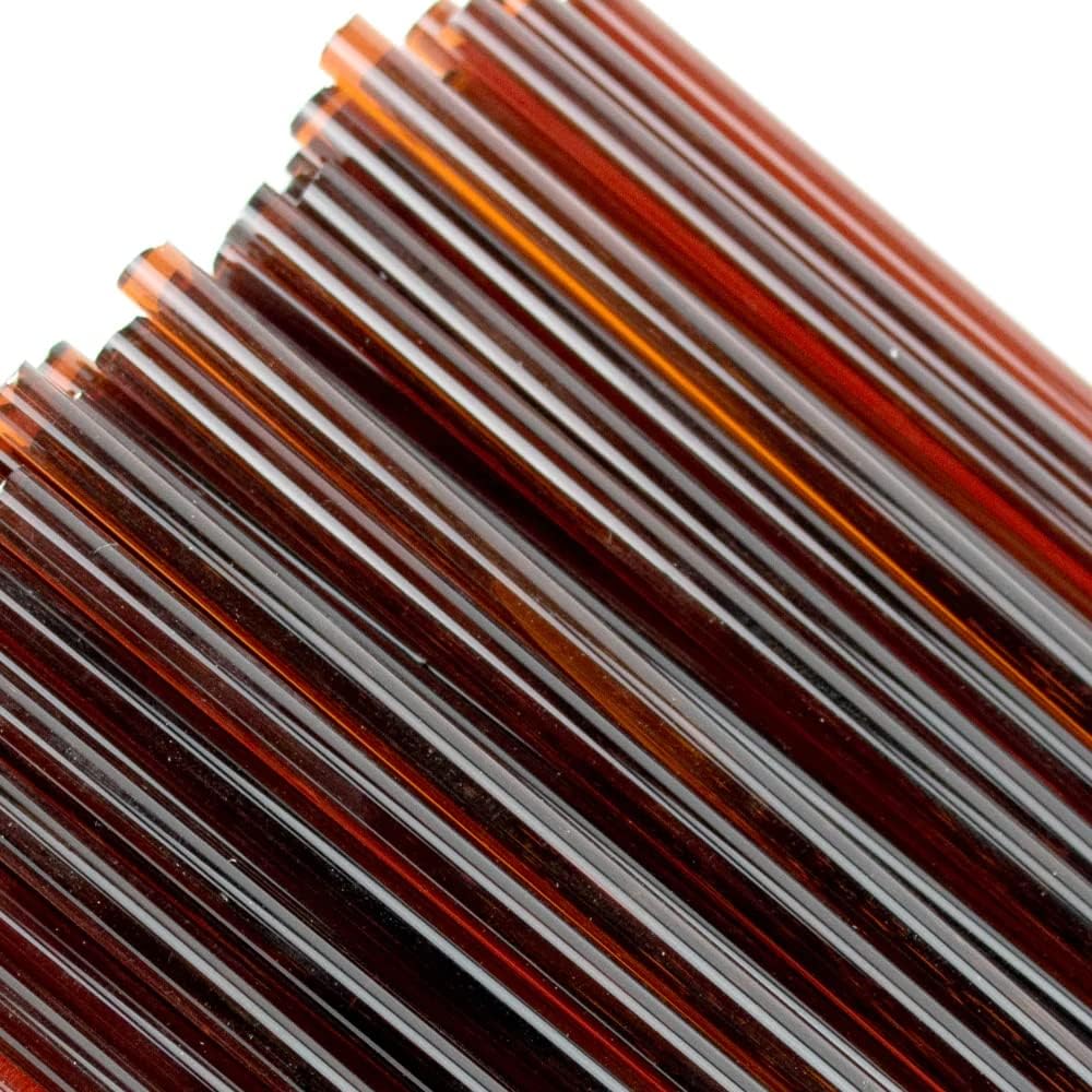 Oceanside Glass Rods Dark Amber Transparent 96 COE 1lb.Bundle