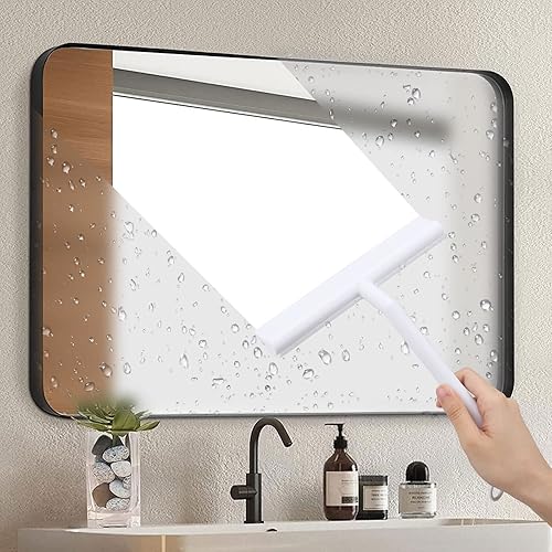 Miniatura 3 de Escobilla de goma para puerta de cristal de ducha, limpiador pequeño para ventana, espejo, pared de ducha, encimera de cocina y fregadero, blanco,