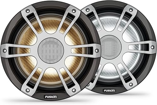 Garmin Fusion® Signature Series 3i - Altavoces coaxiales marinos, 8.8 pulgadas, 330 vatios, CRGBW, coaxiales, deportivos, color gris, (par)