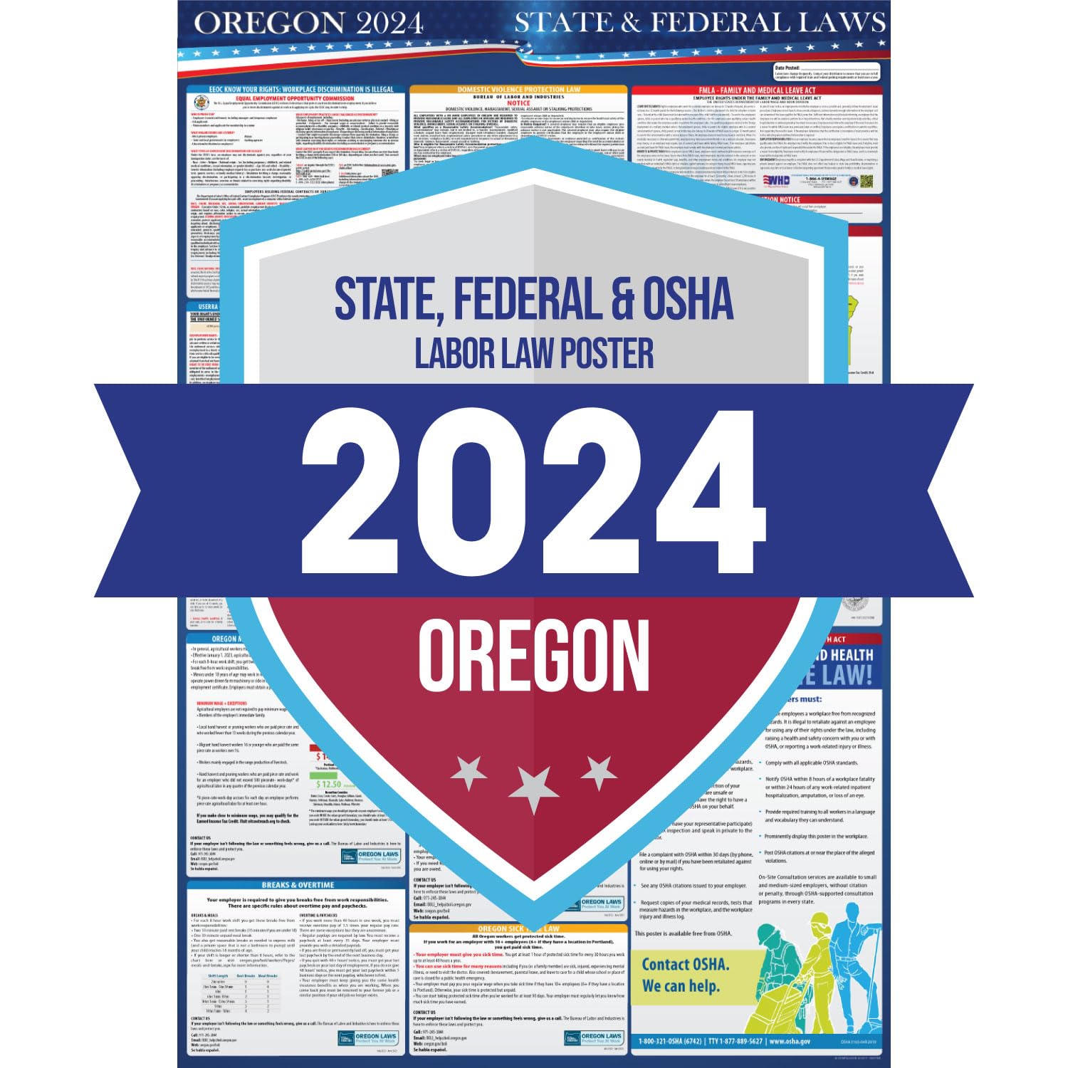 Amazon.com: 2024 Oregon State and Federal Labor Laws Poster - OSHA ...