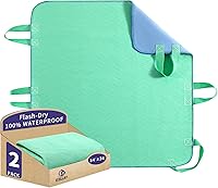 Vista 1 de Almohadilla de cama de posicionamiento con asas de secado rápido de 34 x 52 pulgadas, almohadillas para incontinencia de 8 asas, lavables
