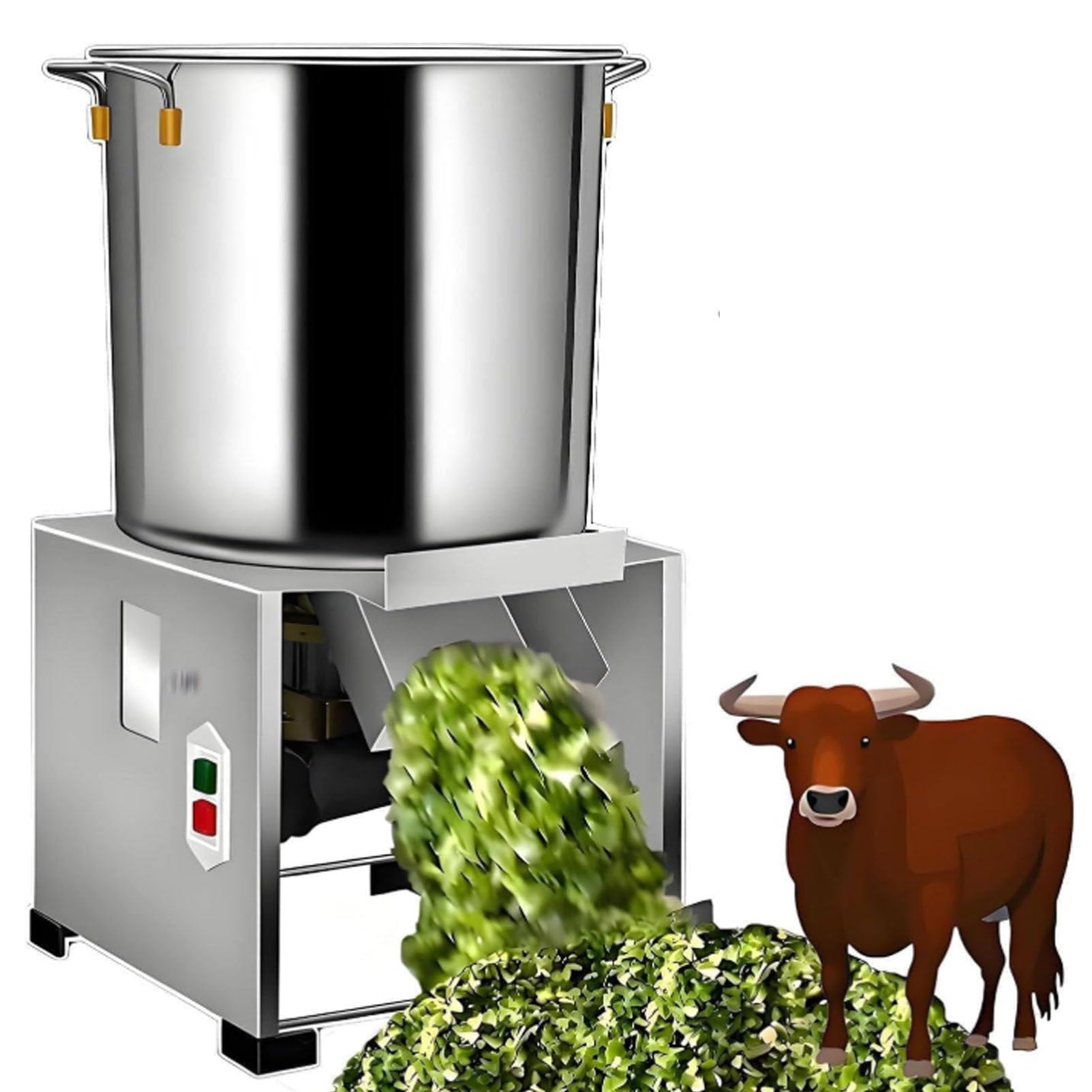Hydravex Farm Feed Preparation Food Processor, Electric Vegetable Chopper for Poultry & Livestock, Commercial Stainless Steel Grinder with 4/6 Blades for Animal Food 1500W