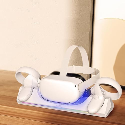 Miniatura 6 de Eslick Base de carga para Oculus Quest 2Meta Quest 2, estación de carga compatible con indicador LED Meta Quest 2 VR auriculares y controladores,