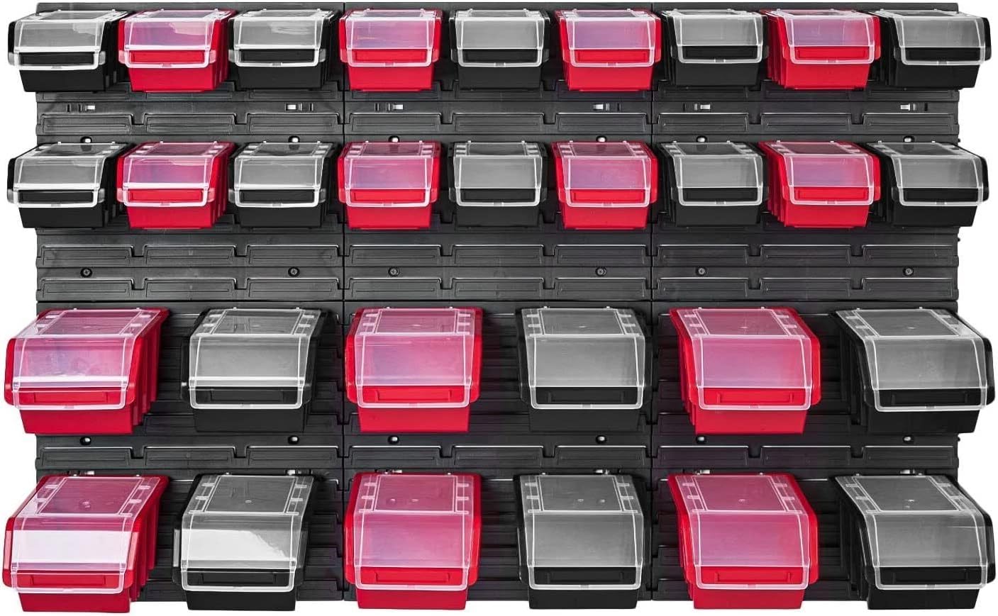 WALL MOUNTED TOOL PEG BOARD SET GARAGE STORAGE BINS WORKSHOP RACK SHED ORGANISER 50 MODELS VARIOUS SHAPES AND LAYOUTS SMALL MEDIUM LARGE (Model 19)