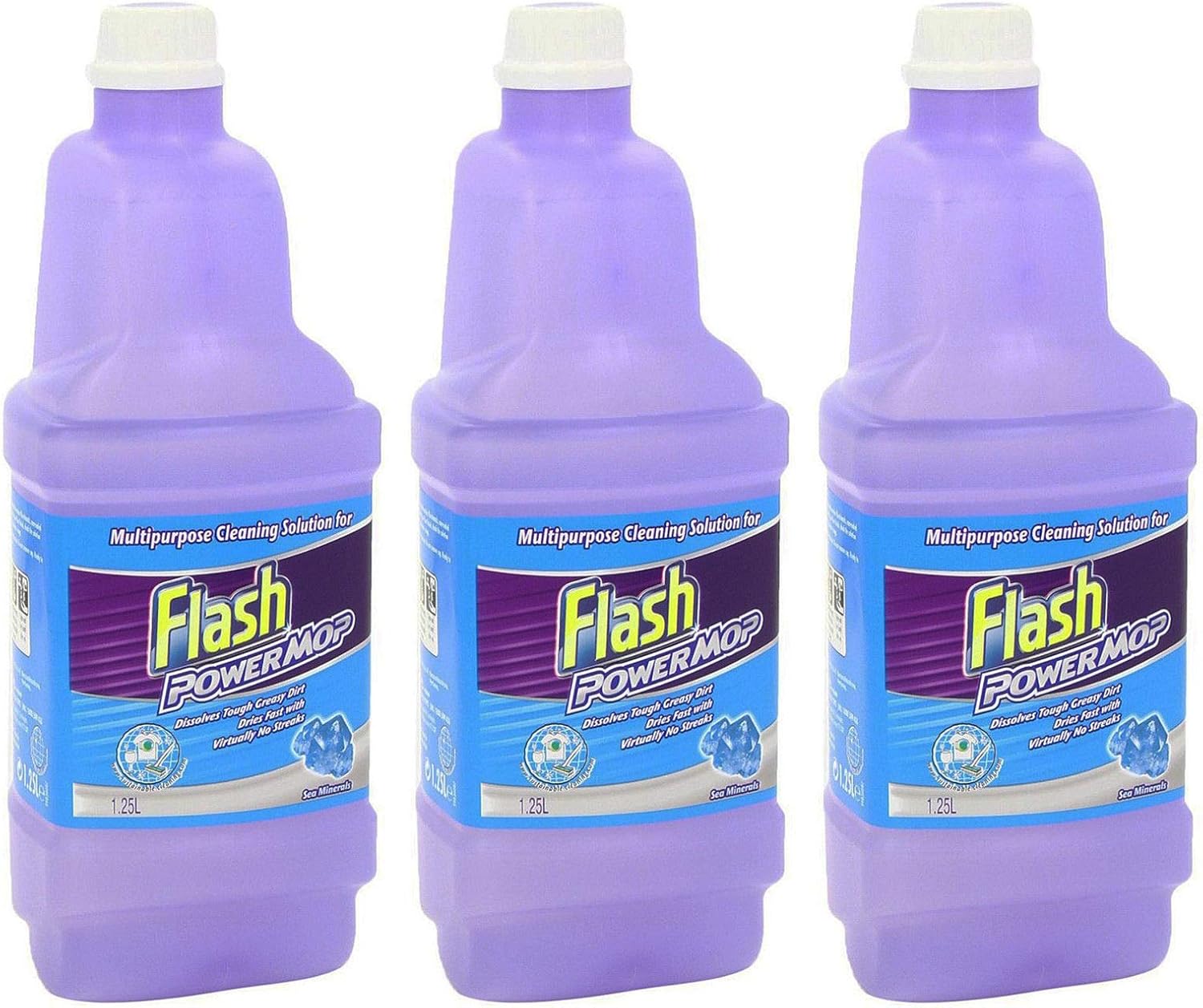 Durable Flash Power Mop Sea Minerals 1.25L Refill Replacement Cleaning Solution Liquid (3