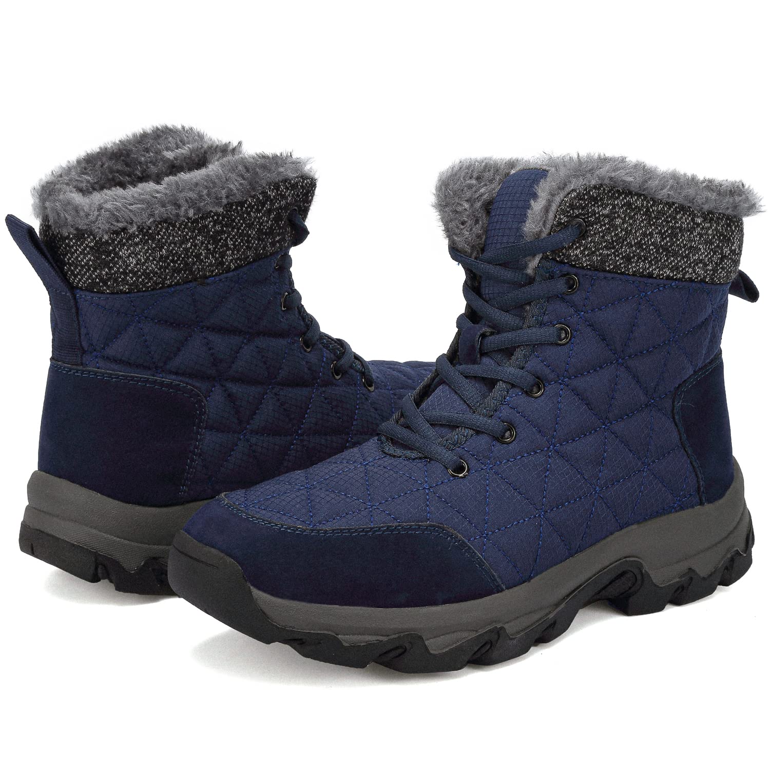 Dhinash Stivali da Neve Donna Stivaletti Uomo Stivali Invernali Impermeabile Stivali da Escursionismo Antiscivolo Caldo Pelliccia Foderati Scarpe da Neve 37-48EU