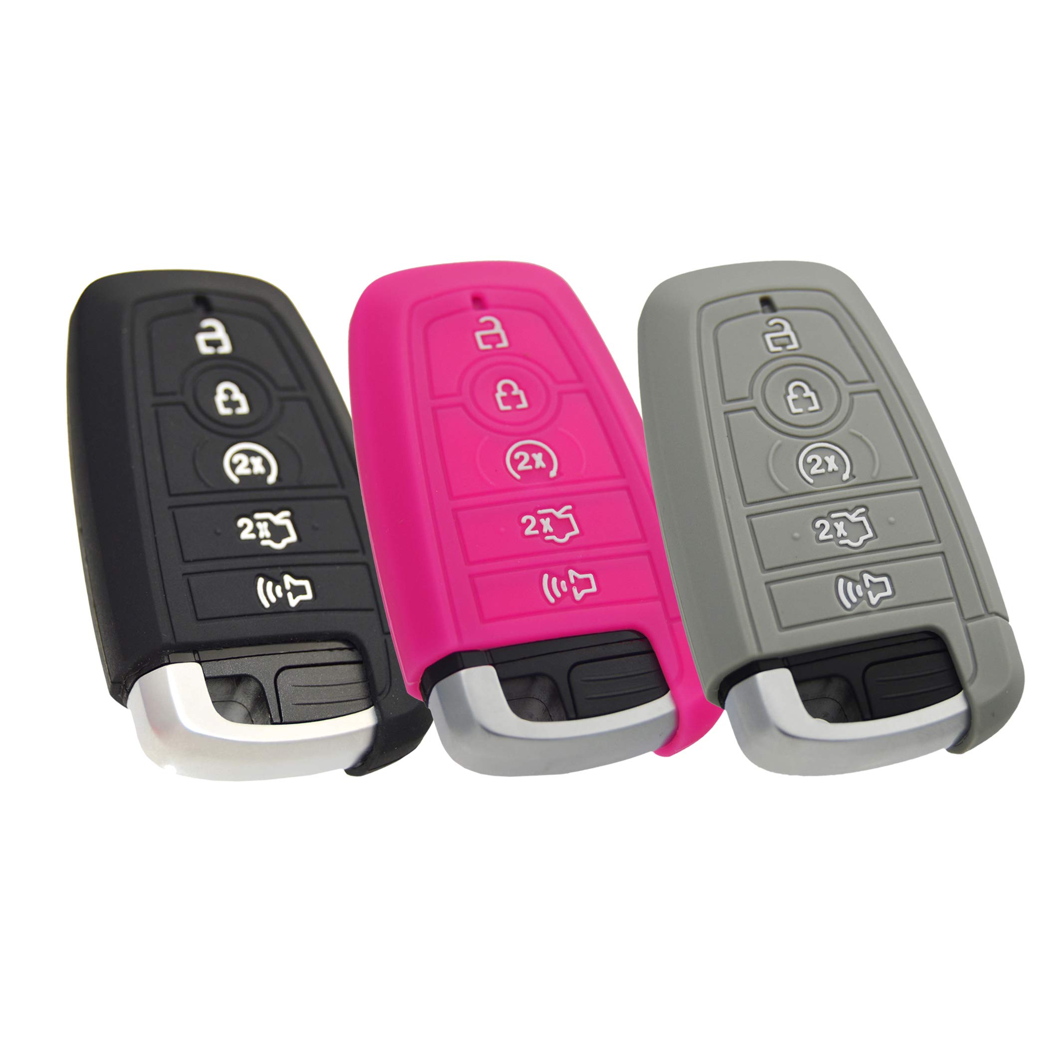 Silicone Key Fob Cover for Ford F150 Mustang Explorer Expedition Escape Edge Bronco Transit Maverick and Lincoln Navigator Nautilus Aviator Corsair
