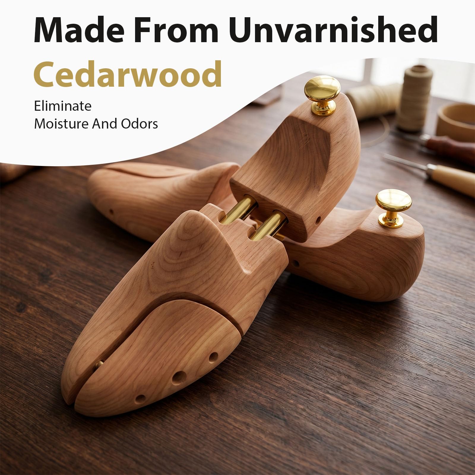 Horma de Zapatos de Madera de Pino para Hombre y Mujer, Moldeador y Ensanchador de Zapatos, Prolonga la Vida Útil y Mantiene la Forma, Diseño Elegante, 1 Par de Hormas de Alta Calidad