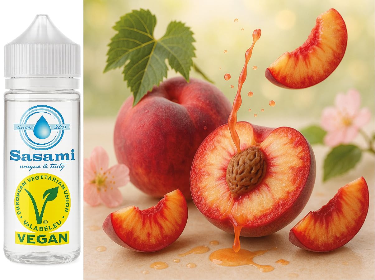 Roter Pfirsich - Weinbergpfirsich Aroma Konzentrat - Vegan - Sasami - 100ml