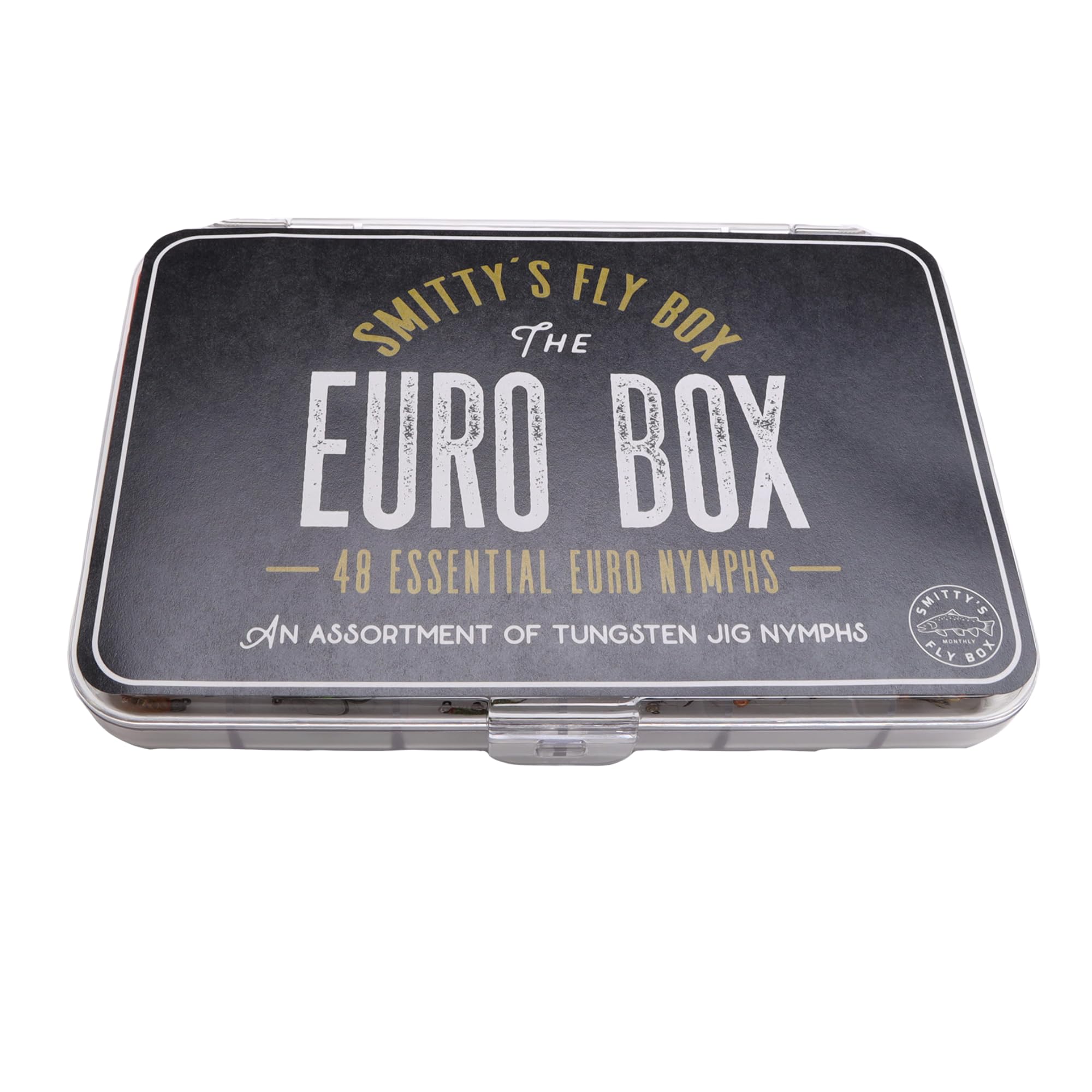 Smitty's Fly Box | 48 Essential Trout Nymphs Assortment: Euro, Czech Nymphs, Perdigons - 24 Tungsten Flies for Fly Fishing