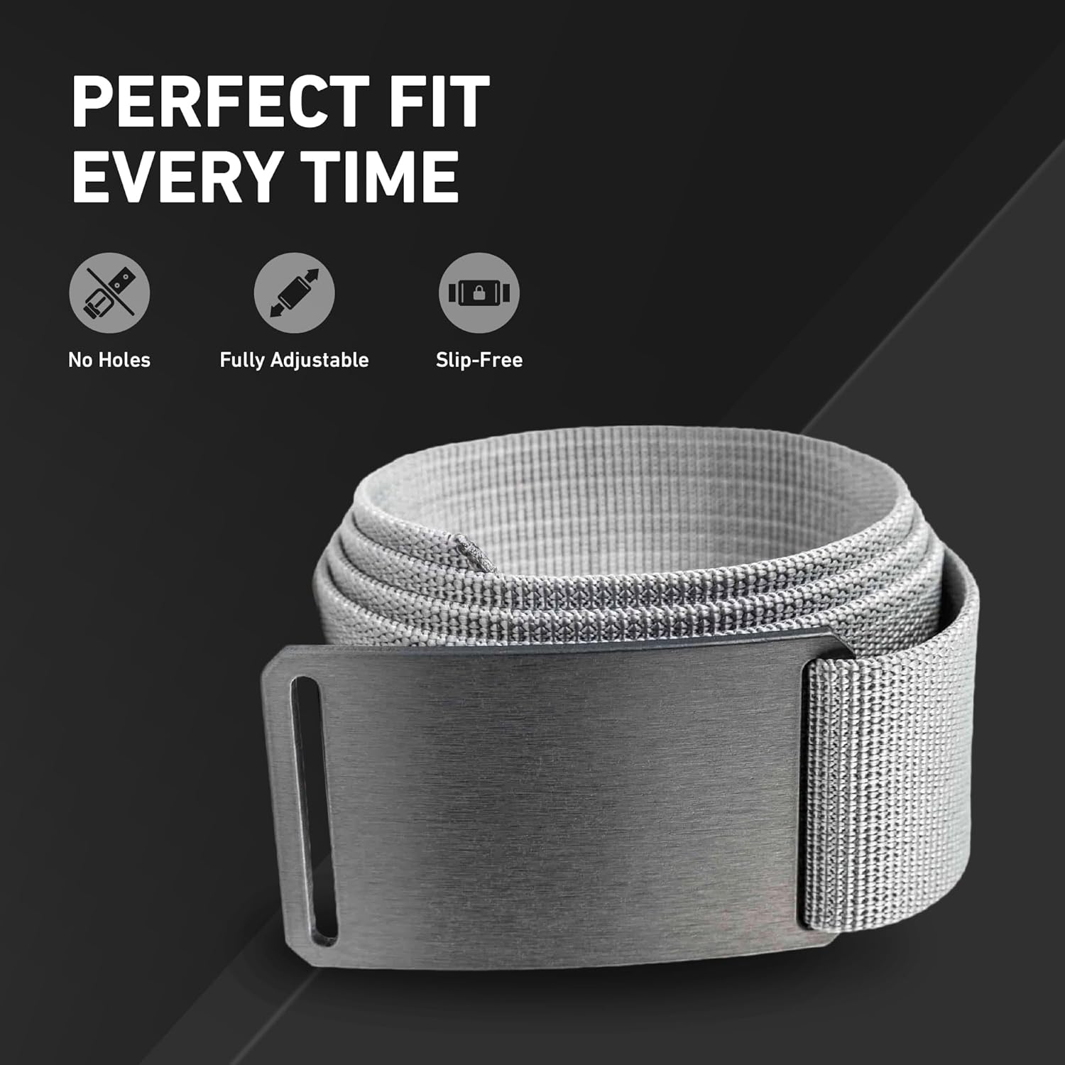 GRIP6 Gunmetal Belt: Durable Belts for Men & Women, Versatile Nylon Tactical Belt for Work, Golf, Casual & Outdoor Use