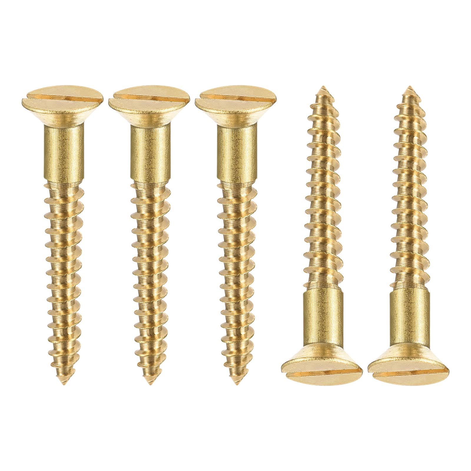 TA-VIGOR M4 x 40mm Brass Wood Screws, 100PCS Flat Head Self Tapping Screws — image 1
