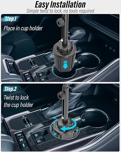 Miniatura 6 de Soporte de aluminio para tablet de automóvil, altura ajustable de 16 pulgadas compatible con funda gruesa Soporte resistente para tablet de camión