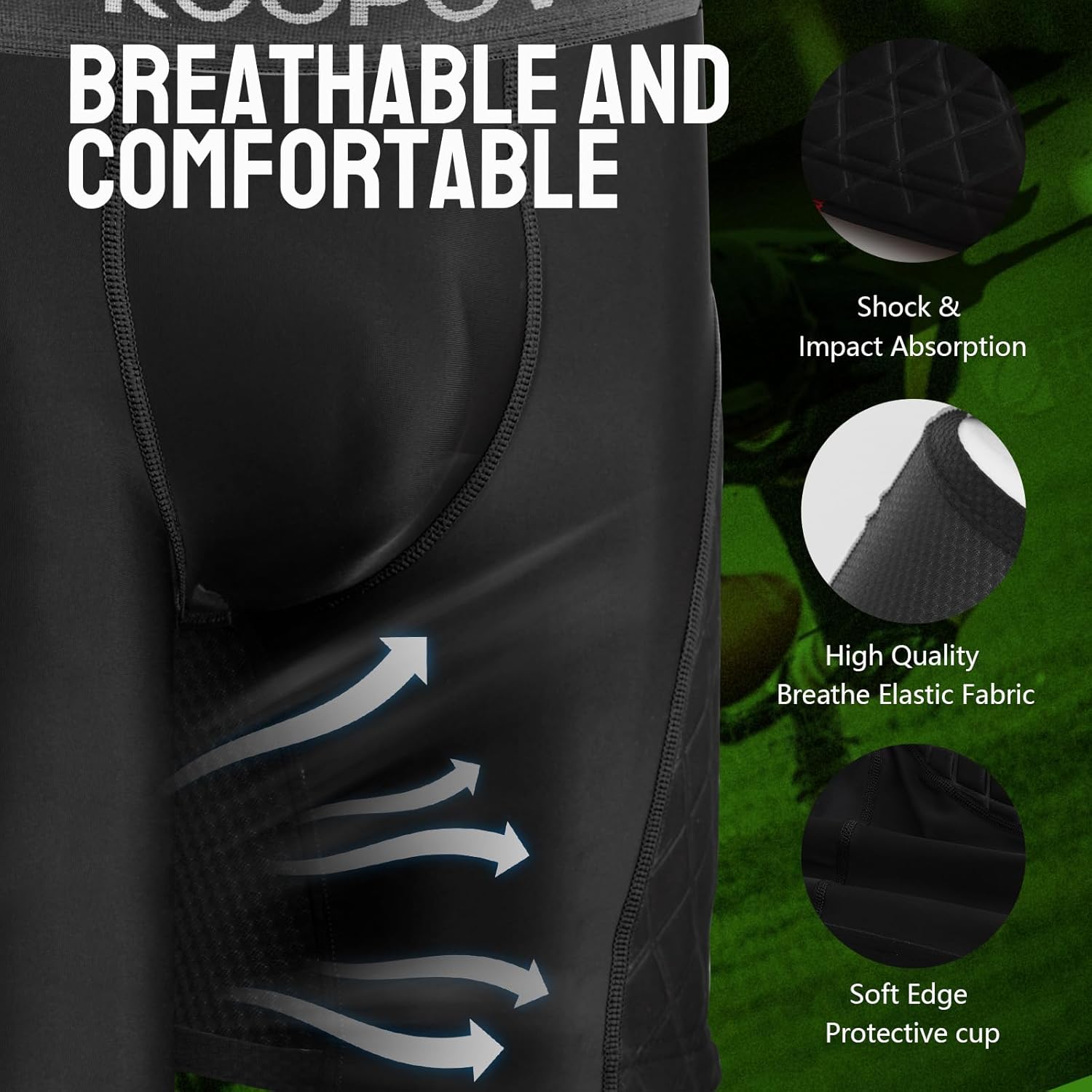 KOOPOW Youth Boys Padded Sliding Shorts with Cup Pocket, Compression Slider Underwear for Baseball Football, Lacrosse - Image 4