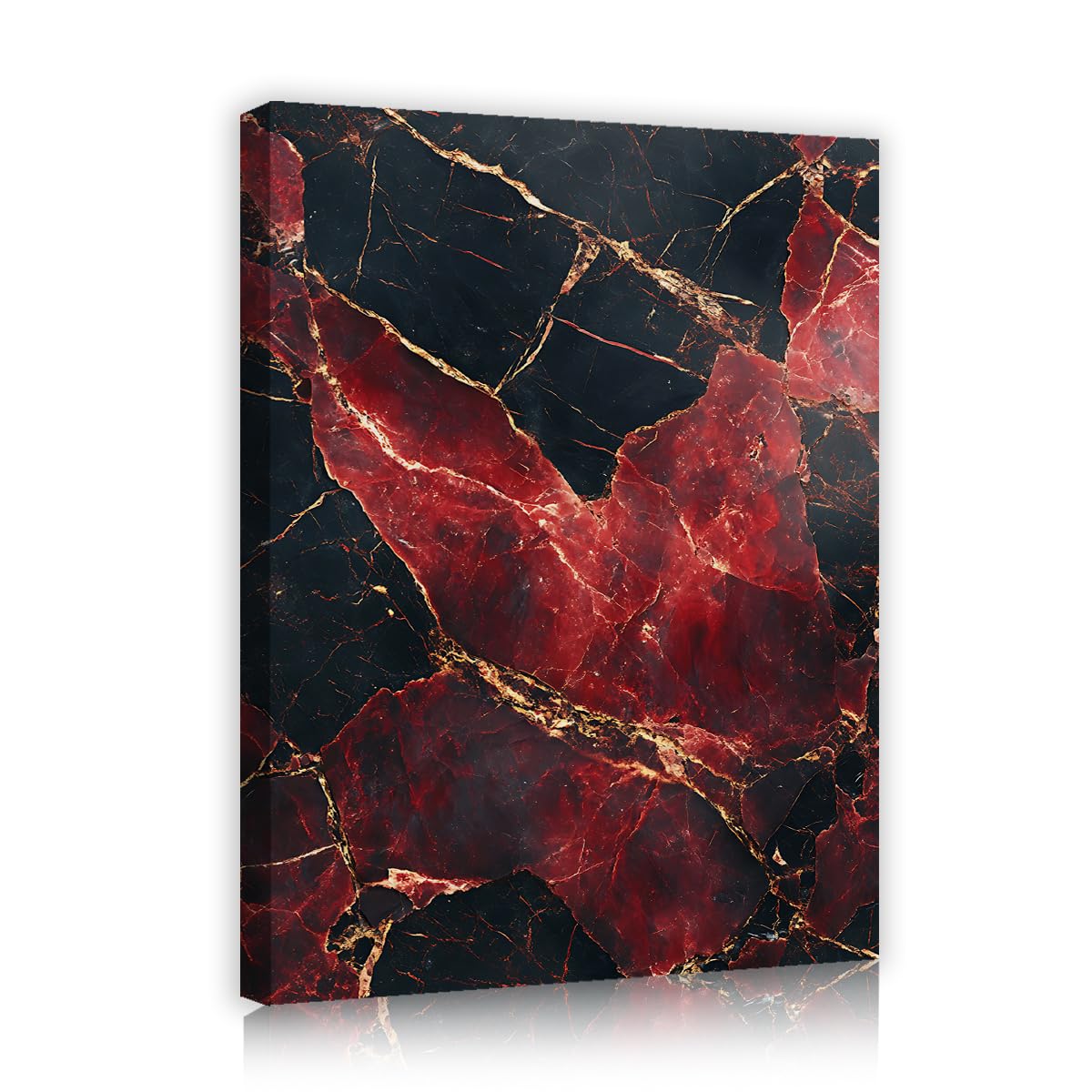 TOANGWALL Black Agate Painting Prints Brown Marble Style Poster Mineral Layer Picture Abstract Stone Wall Art Living Room Bedroom Staircase Rustic Home Decoration 80x95cm