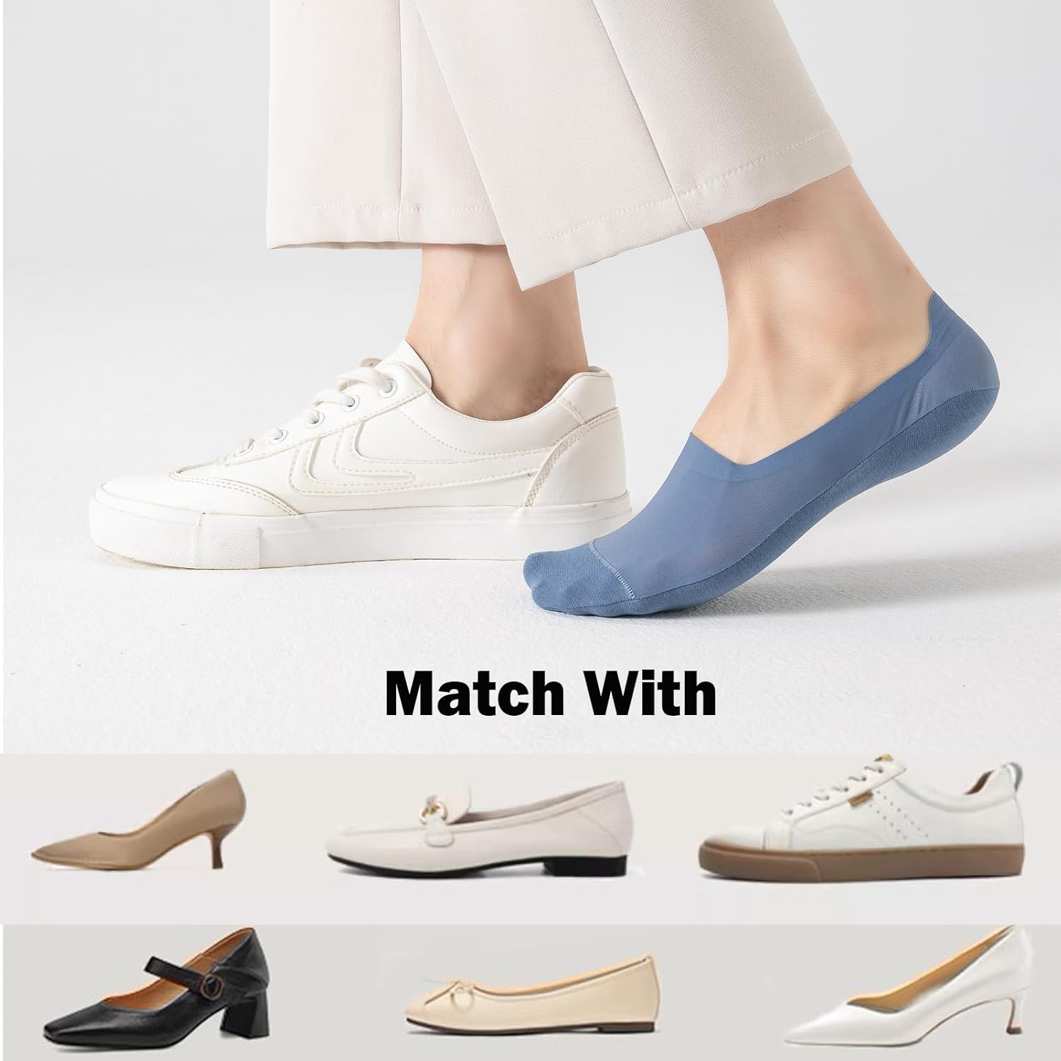 Quick-Drying Travel Thin Socks Women Lightweight Breathable Nylon Non Slip No Show Socks - Image 6