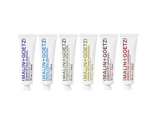 Miniatura 2 de Malin + Goetz Holiday Edition Kit de viaje, juego de 6, 1 onza líquida. Limpiador facial, hidratante facial, lavado de manos y cuerpo, hidratante