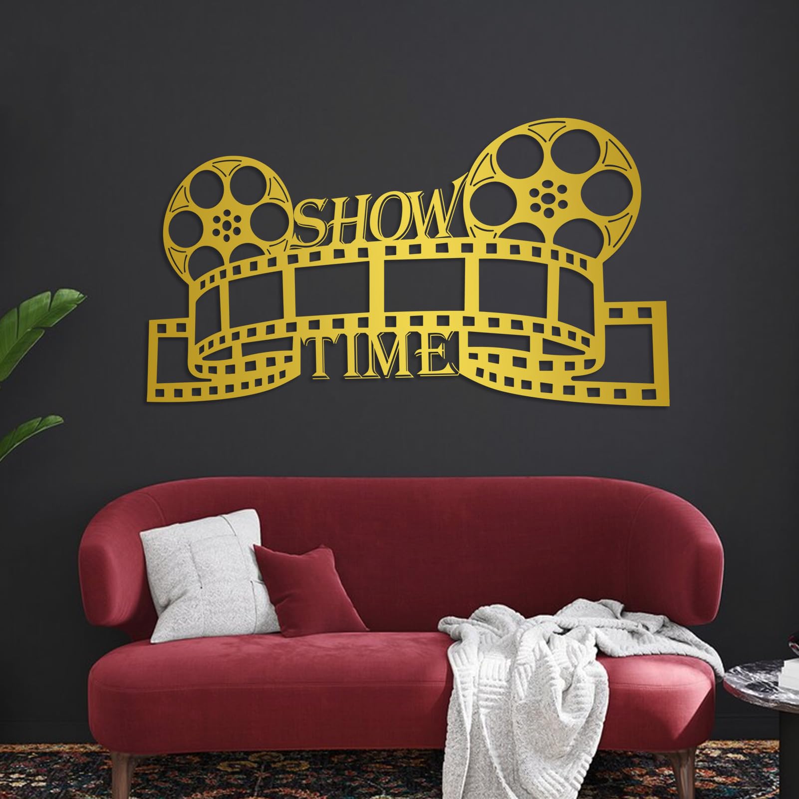 Arte della parete del cinema del metallo, scultura moderna per soggiorno, camera da letto, corridoio e scale decorazione domestica