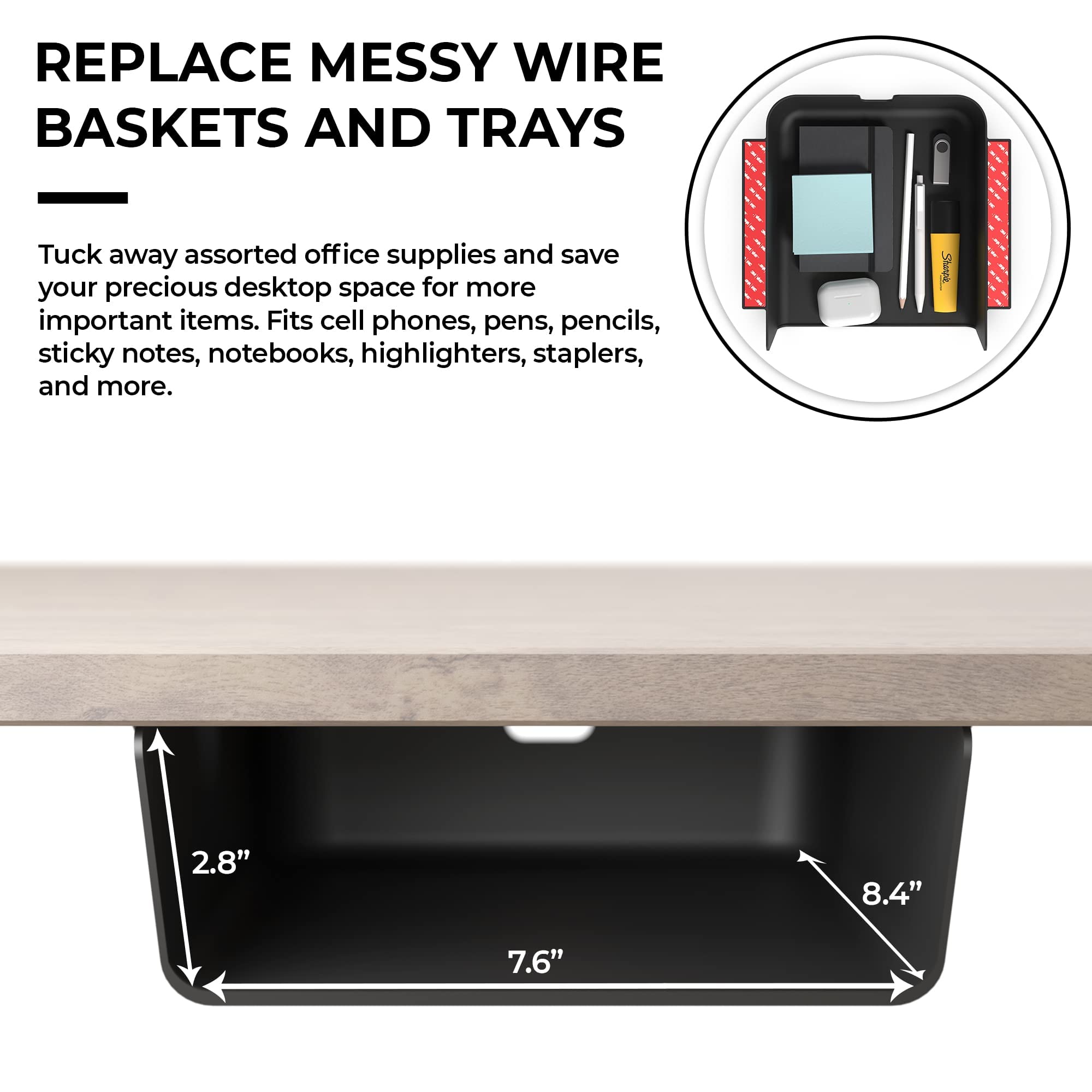 HumanCentric Under Desk Storage Shelf Organizer for Office Desks