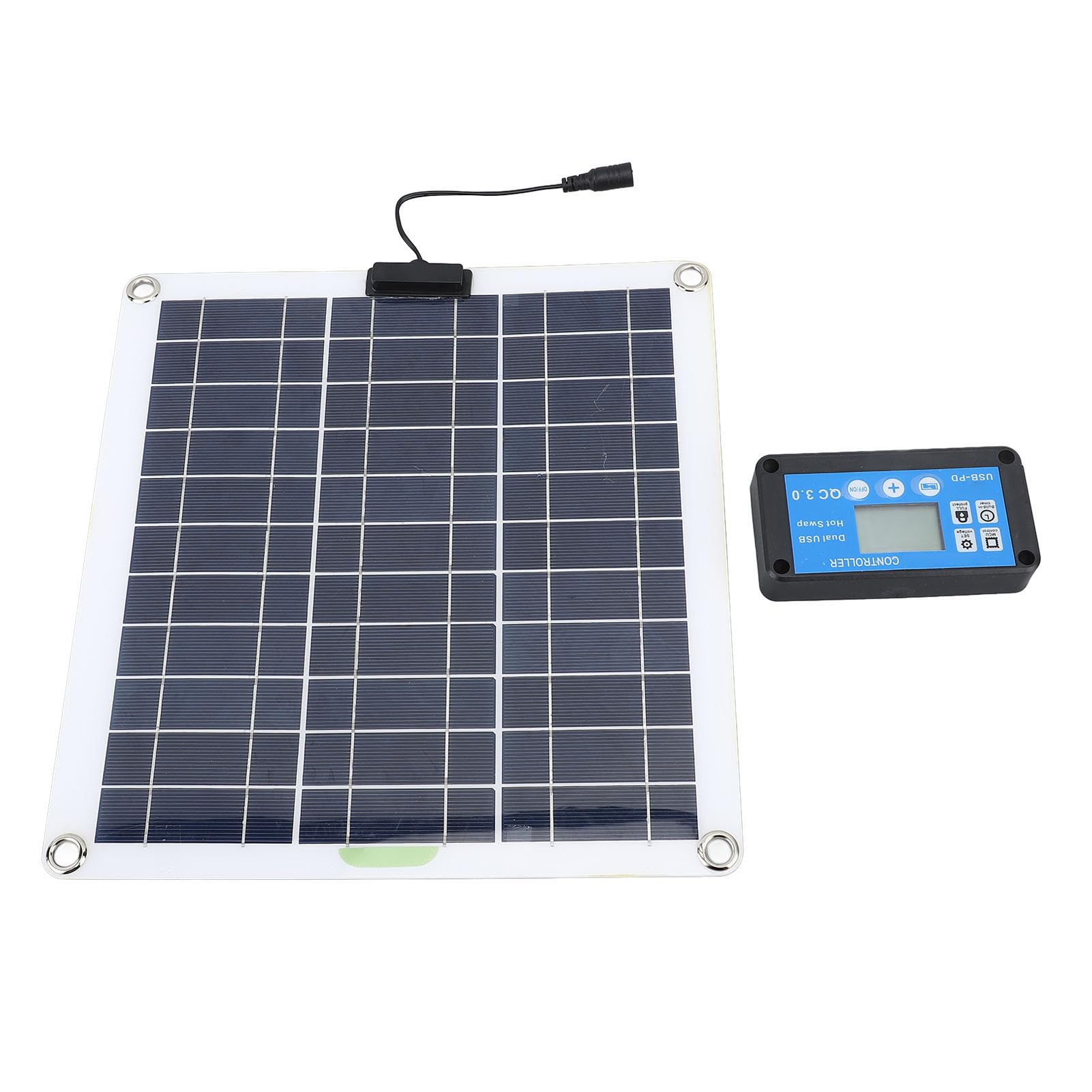 Kit Pannello Solare 200W Monocristallino con Controller Blu, Caricabatteria OBD e Cavi 10 in 1 per Auto, Barca e Campeggio