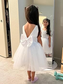 Amazon.com: zikusel Flower Girl Dress Blush Pink Tulle Satin
