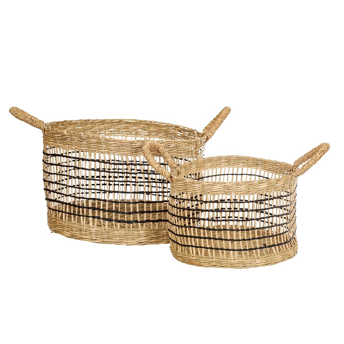 Sass & Belle Beige Seagrass Open Weave Baskets - Set Of 2