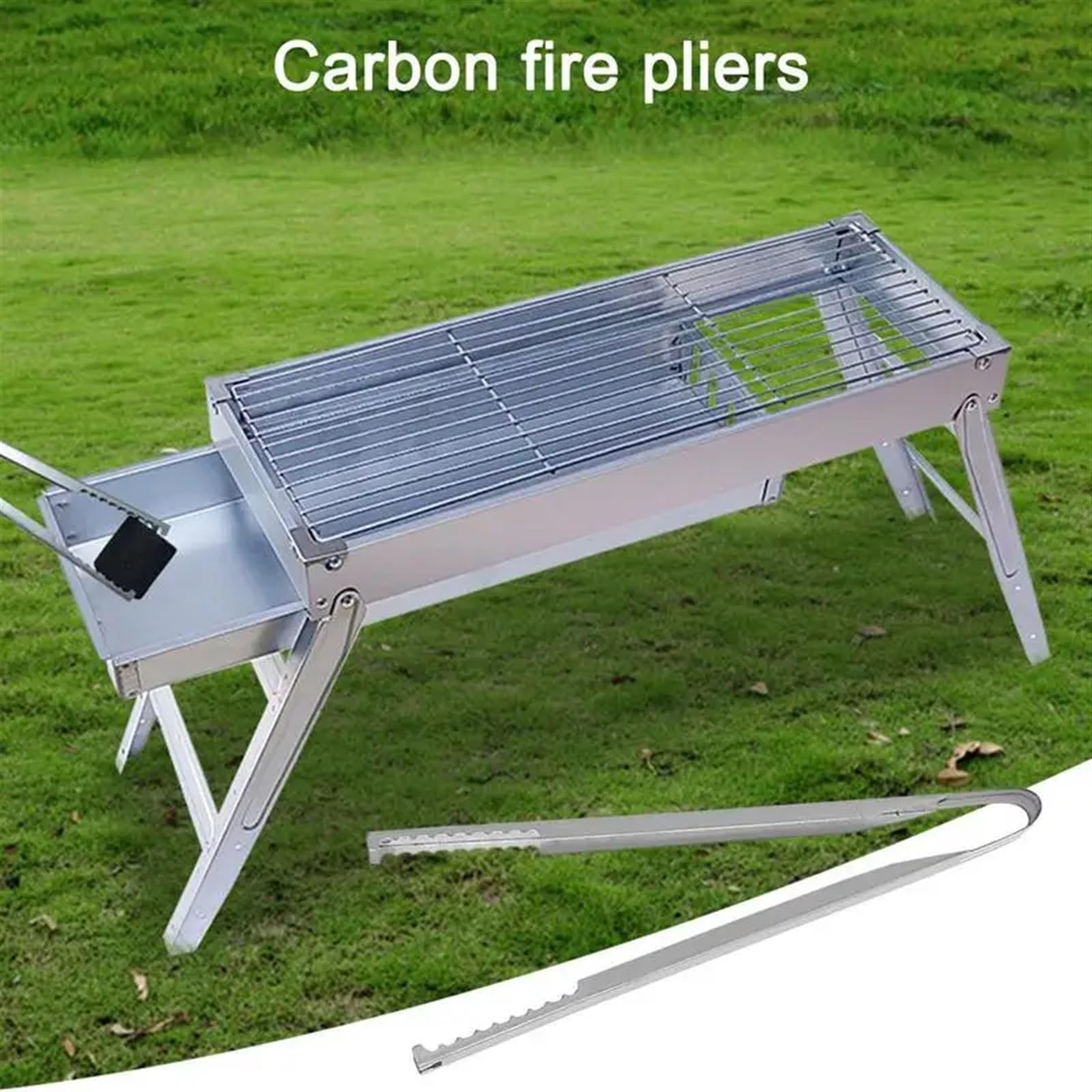 Pinzas para Parrilla, Pinzas para Chimenea, Pinzas para carbón, Pinzas de carbón para Fuego, Pinzas para Chimenea portátiles y largas, Pinzas para carbón Resistentes