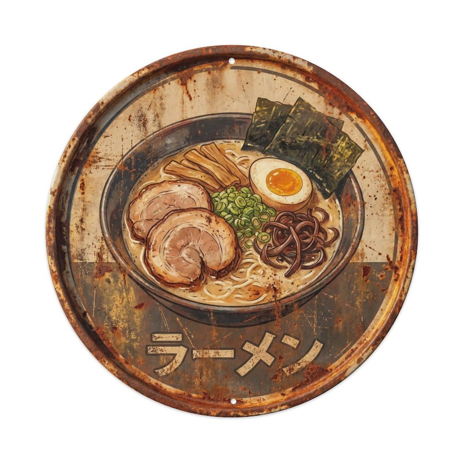 Cxhjca 8X8inch(20X20cm) Ramen Japanese Restaurant Kitchen Roadside Diner Street Metal Tin Sign