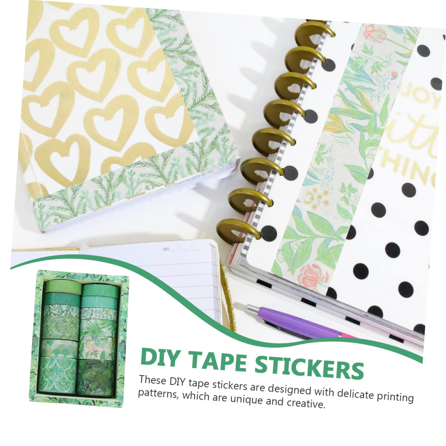 NUOBESTY 36 Nastro Adesivo Washi Colorato Per Scrapbooking Nastro Decorativo Per Fai Da Te Adesivi Per Diario e Artigianato Creativo Design Vivid Pattern
