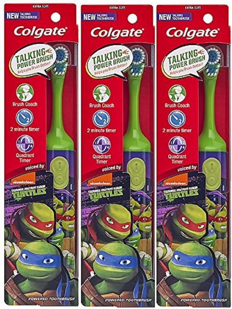Colgate Teenage Mutant Ninja Turtles Talking Powered Toothbrush (Pack of 3) Health