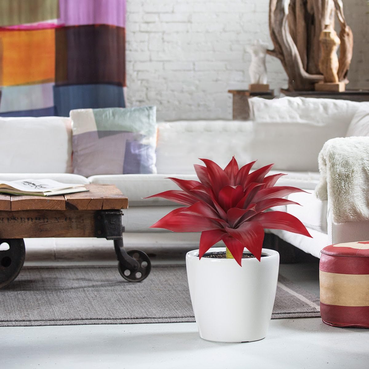 Fake Agave Plants 17.7 Inch Fake Succulents Plants Artificial Plants Indoor Outdoor Faux Plants Aloe Vera Plant Greenery Stem Without Pot, Silk Plants for Home Office Garden Yard Front Porch Decor - Image 5